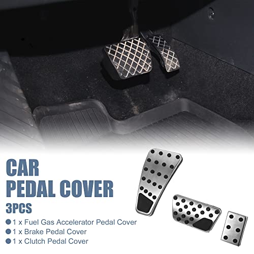 X AUTOHAUX 3pcs Brake Pedal Pad Gas Accelerator Pedal Cover Clutch Pedal Cover for Dodge for Ram 2011-2018