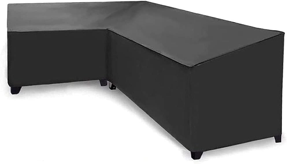 Garden Furniture Corner Sofa Set Cover, V/L Shape Patio Furniture Covers, Waterproof Windprood Outdoor Corner Sofa Couch Protector Cover (Size : 210x264cm)