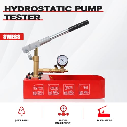 Image of Hydrostatic Test Pump, 2 Gallon 7Mpa Water Pipe Leakage Pressure Tester, Hydraulic Hand Water Pressure Test Pump with Gauge Tank