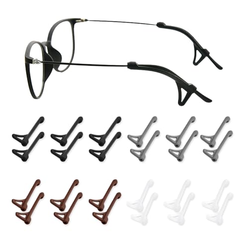 12 pares de cubiertas antideslizantes para los ojos, clips antideslizantes para gafas, clips para los oídos de gafas, fundas suaves para gafas, accesorios para gafas, soportes antideslizantes para