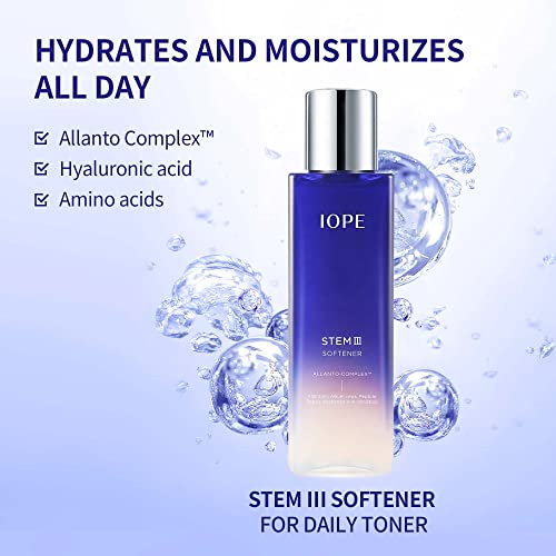 Iope Stem Iii Skin Care Set, Intense Anti-Aging Face Toner, Lotion, Ampoule With Hyaluronic Acid - Facial Care Kit For Hydration & Skin Barrier Strength, Korean Skin Care - 3Pcs With 2 Samples #TOP3