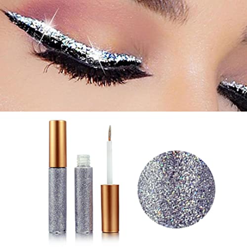 Delineador líquido metálico con glitter gris 5ml miniatura 4