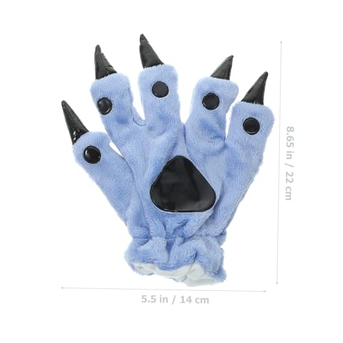 1pair Dinosaur Gloves Warm Plush Gloves Cute Cartoon Design Christmas for Boys and Girls Thick Quilted for Outdoor Activities2