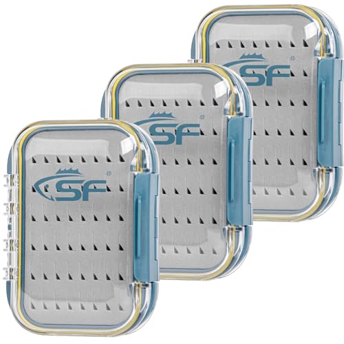SF Small Waterproof Fly Box Double Sided Floating Fly Fishing Case Storage For Nymph Wet Dry Fly Flies Easy Grip Foam 3packs Easy Grip Foam-small-3pcs