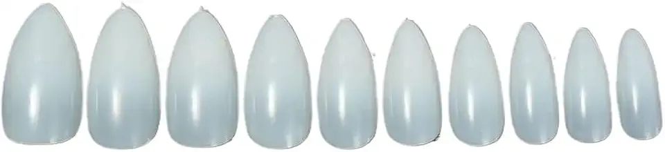 Unhas Postiça Almond Amendoada Realista Transparente Leitosa (Leitosa)