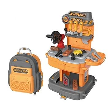 Ammi Enterprise 2 in1 School Bag Pretend Play,Portable Suitcase Shape,Engineering Tool Set Toy with 31 pcs Accessories for Kids(Baby Boys and Girls).(Tool Set)