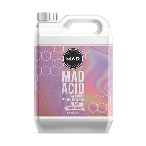MAD Acid Heavy Duty Wheel Cleaner & Rim Cleaner - 1 Gallon - Safe on Chrome, Clear Coated Painted Surfaces, Glass, Plastic, And Most Wheel Finishes - Brake Dust, Rust, and Grime