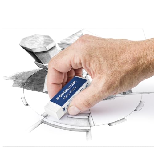 Image of STAEDTLER Mars Plastic Vinyl Erasers (2-Pack), White Erasers for Clean & Precise Results - Latex-Free, Minimal Crumbling, Made in Germany