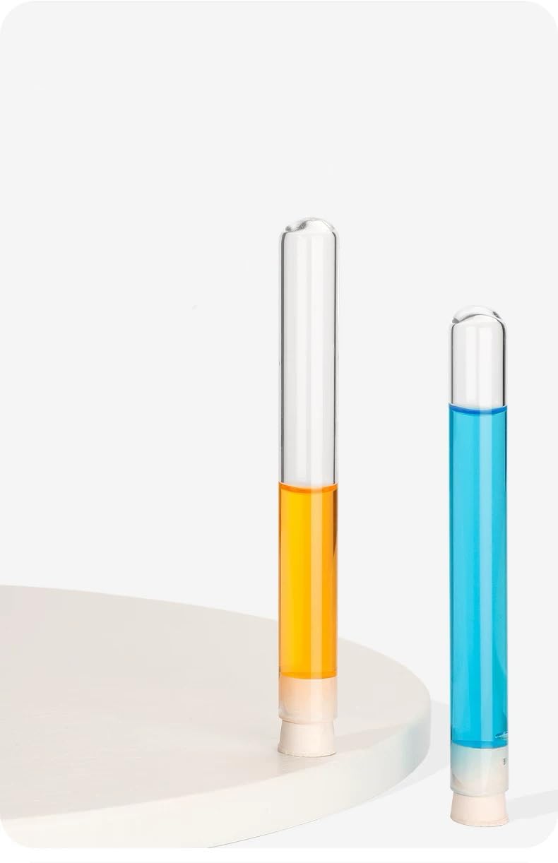 Lot de 10 tubes à essai en verre for laboratoire, haute teneur en borosilicate, à col plat renforcé, résistants au chauffage, avec bouchon.(25x200mm)