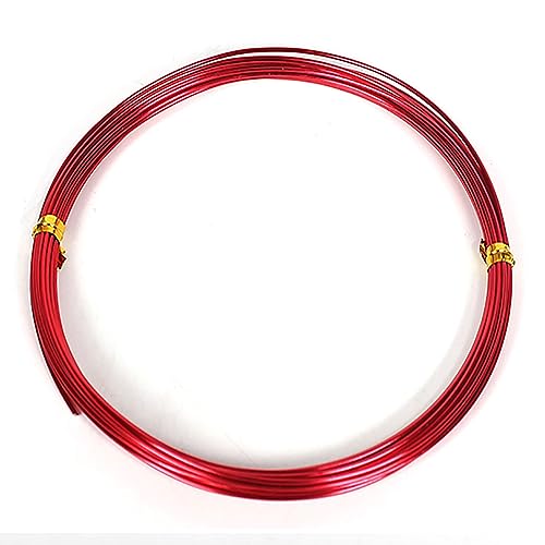 COYOUCO Colored Aluminum Wire 6 Colors Craft Wire Thin Hobby Wire Bendable Metal Craft Wire Beading Wire for Sculpture Floral Arrangement Project,Red