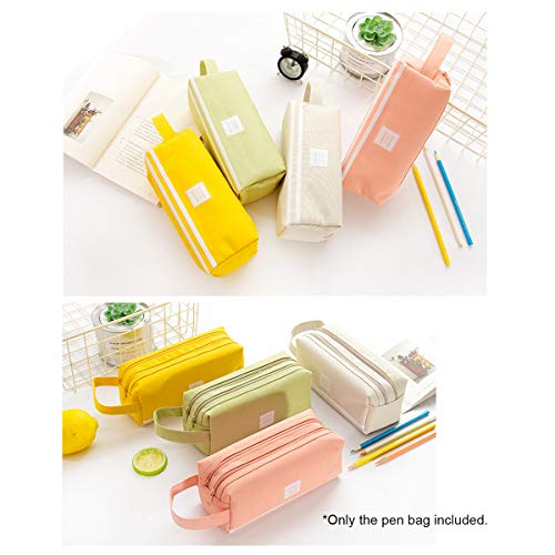 Honorall Grande Capacidade Da Lona Caso Caixa de Lápis Caneta Bolsa de Maquiagem Estacionária com Zí