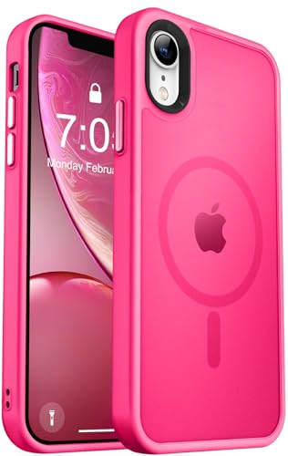 Image of MOCCA Magnetic Shockproof for iPhone XR Case,Hot Pink | 10ft Drop Tested | Compatible with MagSafe | Anti-Slip Matte Finish | Raised Camera & Screen Lip | Ultra-Slim Design