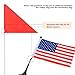 Bike Flag, 6 Feet High Visibility Safety Flag with Heavy Duty Fiberglass Flag Pole, Tear-Resistant Polyester Bicycle Flag and Cycling Handlebar USA Flag, Waterproof Cycle Flag with Bracket (1 Pack)…