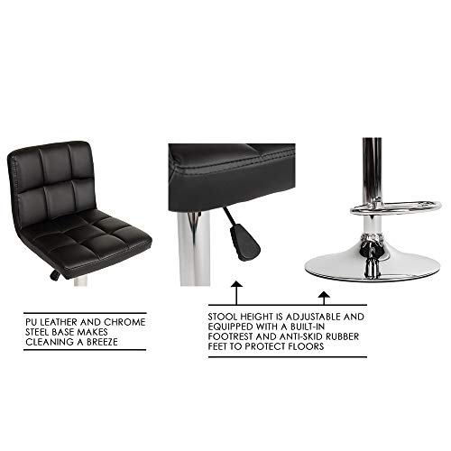 BestOffice Counter Height Bar Stools Set of 2 PU Leather Swivel BarStools for Kitchen Stool Height Adjustable Counter Stool Barstools Dining Chair with Back