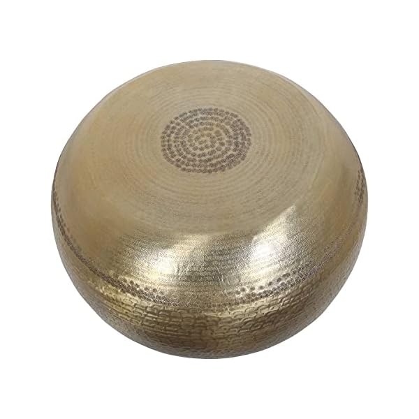 Casa Moro Orientalischer Hocker Beistelltisch Yara Gold Ø 55cm Höhe 35cm aus Aluminium gehämmert | Couchtisch oval mit… – Bild 4