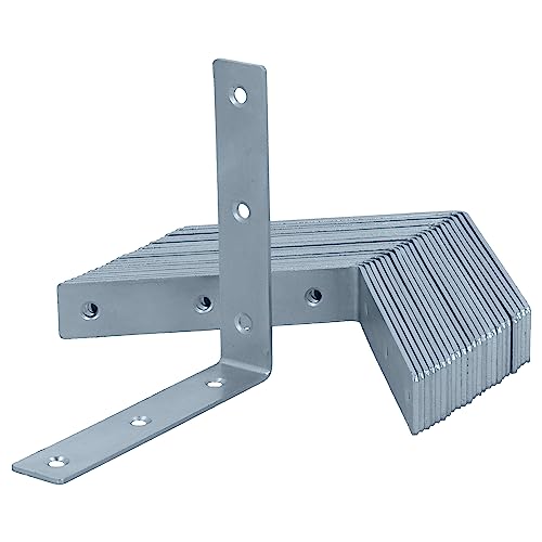 HELPMATE - 24 equerre metal de chaise 100x100x20 mm - Equerre fixation galvanisée et passivée bleue - Equerre de fixation avec protection anti-corrosion, stable &...