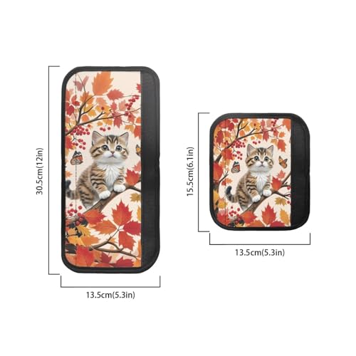 Image of 6 Pcs Refrigerator Microwave Door Handle Covers Electrical Appliances Handle Protector Keep Clean and Protected from Oil Stains, Fingerprints, Liquids, Cat Maple Leaf Fall Decorations