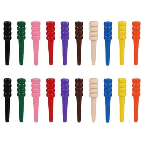 30pcs Wooden Cribbage Board Pegs Fit 1/8 Inch Holes Long Personalized Unique Game Pins Replacement Tapered Game Pins for Traditional Wood Crib Board Template Part Accessories (10 Colors)