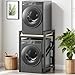 Dkjdssek Washer Dryer Stacking Rack Kit 29.5in, Over the Washer and Dryer Storage Shelf for Laundry Room, Bathroom, Heavy Duty, Height Adjustable, 1.2mm Wall Thickness 660lbs Capacity (Black, 29.5in)