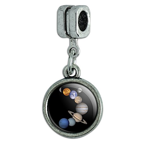 GRAPHICS & MORE Solar System Planets Mercury Venus Mars Earth Moon Jupiter Saturn Uranus Neptune Italian European Style Bracelet Charm Bead