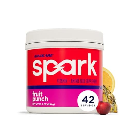 AdvoCare Spark Vitamin & Amino Acid Supplement - Focus & Energy Drink Powder Mix with Vitamin A, B-6, C & E - Also Includes L-Carnitine & L-Tyrosine - Fruit Punch - 10.5 oz