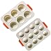Honeyhouse Grand moule à muffins en silicone pour 6 + 8 muffins - Antiadhésif - Plaque de cuisson pour cupcakes, brownies, gâteaux, pudding