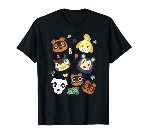 Animal Crossing Cute Pet Friends Nintendo Big Face Jumble T-Shirt