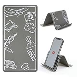 HZZADZXW Adjustable Angle Phone Stand Tablet Holder, Sturdy Universal for All Smartphones - Foldable Portable for Desk, Travel, Home, Kitchen, Bed, Treadmill, Airplane, Gray