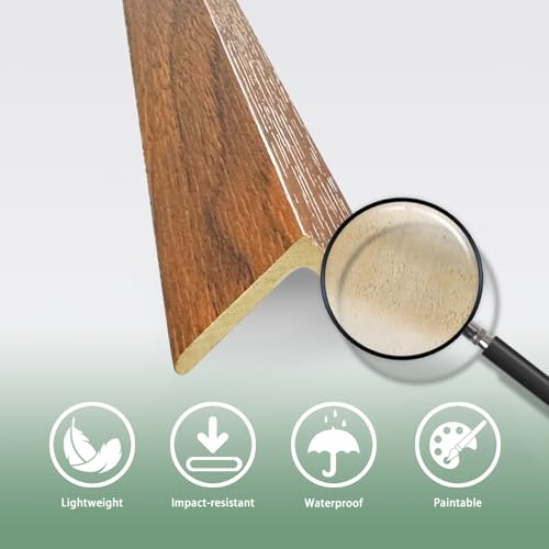 Image of 9Pcs 48 inch Wall Corner Protector,Wood Grain Wall Edges Strip Guards Trim | Walnut,Pre-Cut,Avoid Scratching Scuffs,Furniture Cabinet Protection