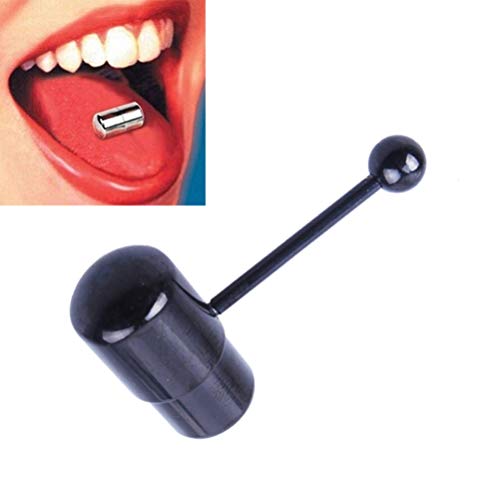 Valicclud Anéis de língua vibratórios de aço inoxidável para mulheres, homens, língua, piercing corp