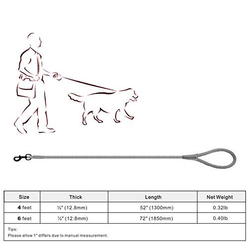 lynxking Braided Dog Rope Leashes Pet Dog Leash Dog Traction Rope Leashes Dog Walking Training Lead for Medium Large Dogs (4Feet Royal Blue)