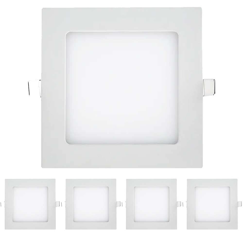 5X 6W LED Ceiling Light 6500K Daylight White Dustproof IP20 Indoor Round Recessed Hallway Kitchen Balcony Shop Bedroom Lighting (5X Lights)