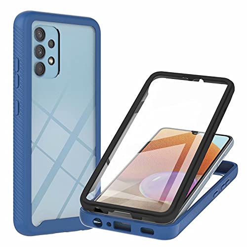 TTNAO Compatible con Samsung Galaxy A32 4G, 360 grados, protector de pantalla integrado, protección contra caídas, carcasa de material PET resistente de cuerpo completo, color azul Cover