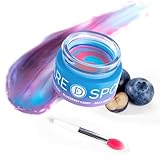 SPODARE Blueberry Lip Mask Overnight, Vegan Skincre, Dual-Color Lip Balm for Reduce Fine Lines, Nourish and Hydrating Dry Cracked Skin with Vitamin C and Shea Butter-0.42 Fl Oz