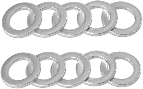 Image of M14 Oil Drain Plug Gaskets Crush Washers Seals for Honda Accord Civic CRV CR-V Acura Odyssey Pilot Fit Ridgeline Element, Replacement for the Part # 94109-14000, 10 Pcs Used for Oil Change