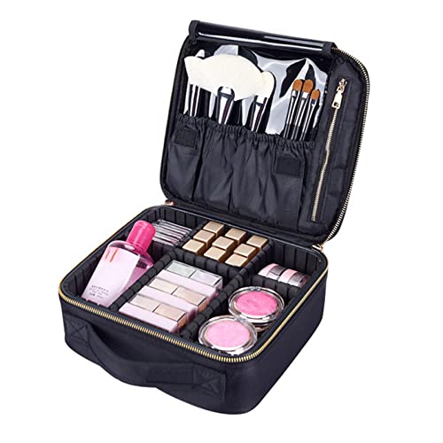 de maquiagem,Maleta de viagem de maquiador com porta-escovas | Bolsa de armazenamento de cosméticos