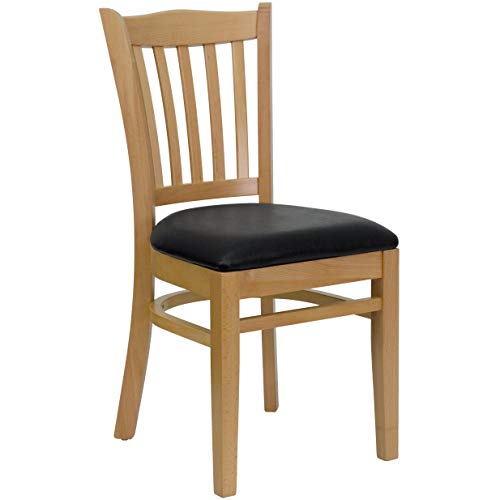Flash Furniture Hercules Series Vertical Slat Back Natural Wood Restaurant Chair #TOP5