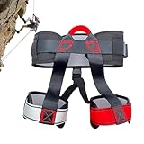 Bergsteigergurt – Sicherheitsgurt zum Klettern mit verstellbarer Taille und Beinschlaufen | Gurt für Dachdeckerarbeiten, Bauarbeiten, Abseilen, Feuerrettung, Outdoor-Wandern, Höhenklettern, Reisen, Ab