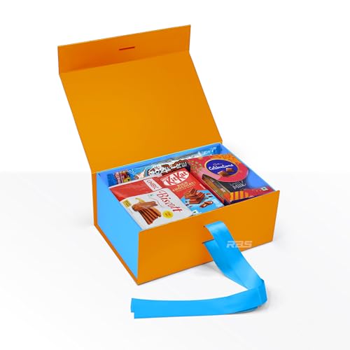 Image of RBS - Foldable Rigid Hamper Box (23 x 16 x 10cm) Empty Gift Boxes (1 Pack) Rectangular Gift Box Empty Multipurpose Decorative Folding Paper Gift Box Holds Upto 5 kg Diwali Box For Gift (Aqua Charm)
