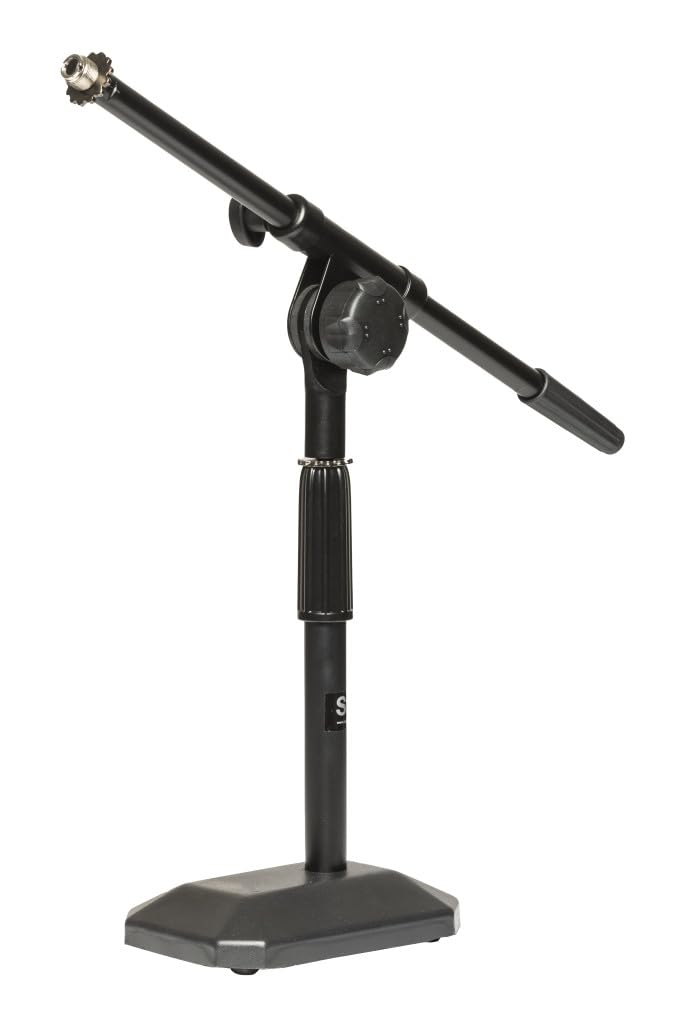 Stagg MIS-1112BK - Soporte para micrófono de escritorio con brazo de brazo