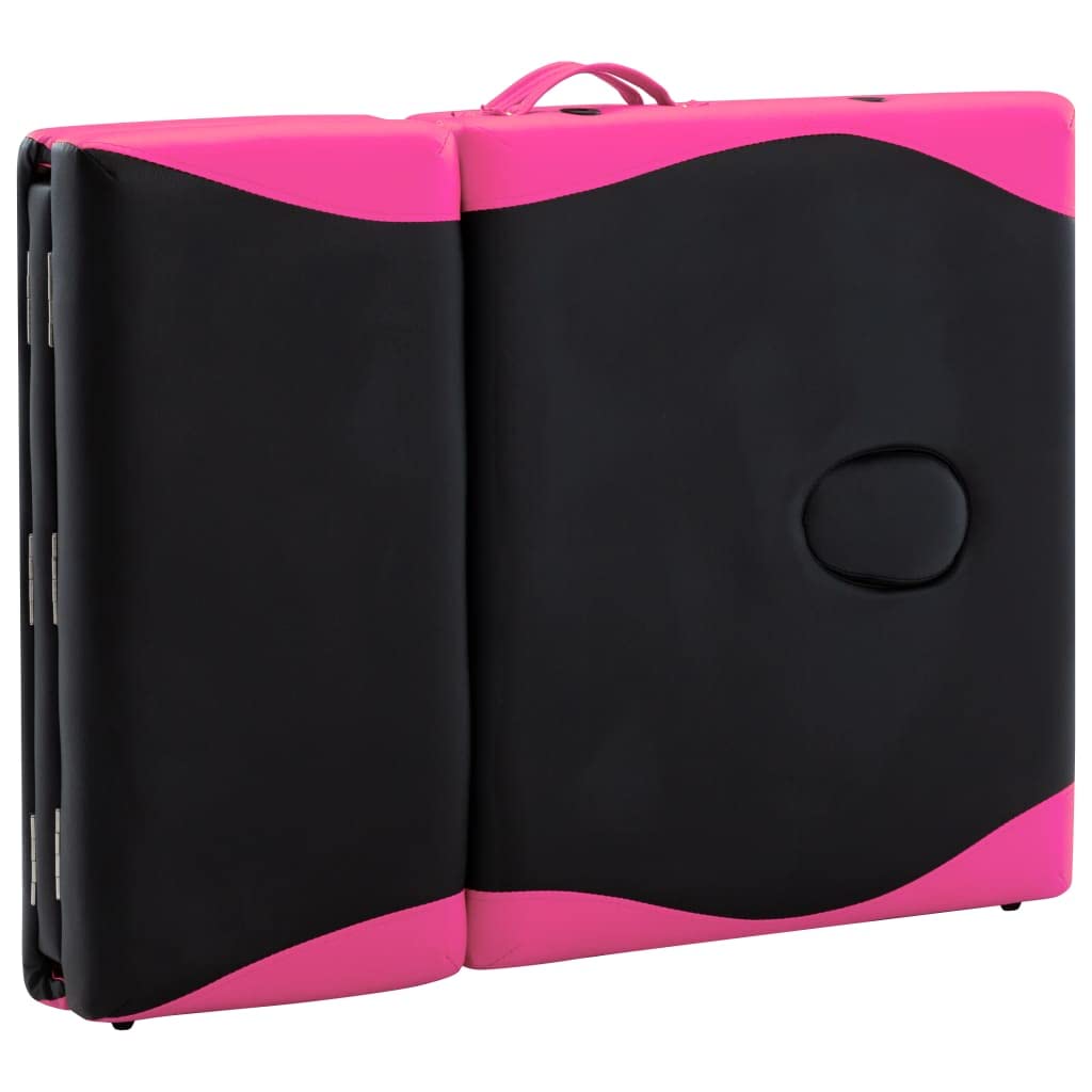Massageliege Klappbar 4-Zonen Aluminiumgestell Schwarz und Rosa,Gesundheit & Schönheit,Körperpflege,Massage & Entspannung,Massagetische,Schwarz,23.2 kg-110248