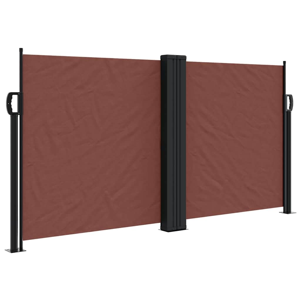 Auvent latéral rétractable de balcon marron hydrofuge et brise-vue extérieur 6m