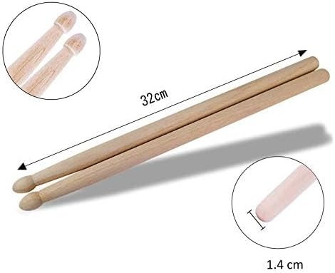3 pares de baquetas de madera clásica 32 cm miniatura 8