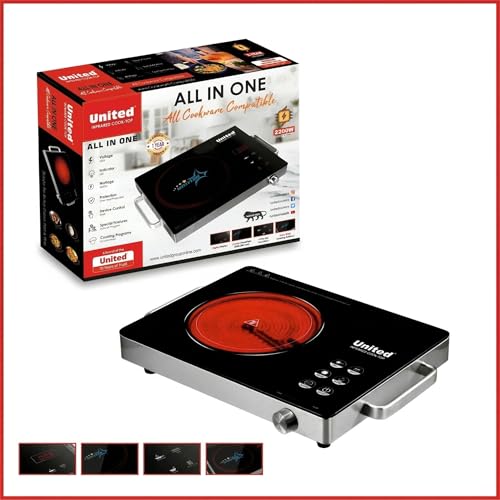 Image of United UD555 Infrared Cooktop 2200w Element (Black, Touch Panel)