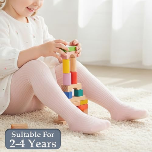 Image of SYGA Baby Tights For Girls Soft Cotton Infant Leggings Toddler Solid Knit Stockings Socks Newborn Warm Crochet Pants
