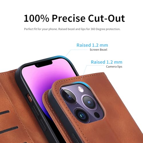 Étui iPhone 13 Pro rabat magnétique avec porte-carte et support antichoc