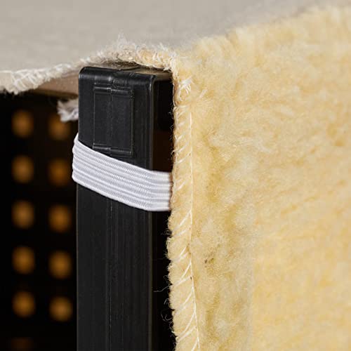 Relaxdays Hundetreppe 3 Stufen, kleine & große Hunde, Bett & Couch, Stoffbezug, Tiertreppe innen, HBT 30x35x45 cm, beige