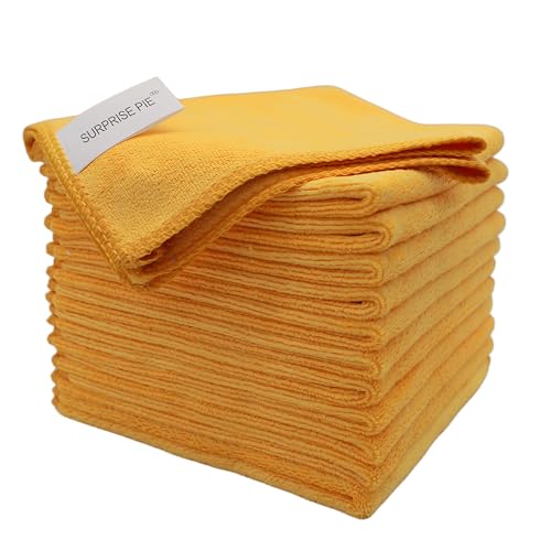 Image of Ultimate Microfiber Cleaning Cloth - Car Drying Towel Scratch-Free, Lint-Free, and Super Absorbent for Drying,Kitchen Towels, Dish rags12x12 Inches Orange-12 Pack
