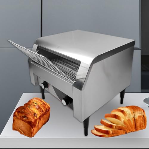 XNZJHPP Tostadora de Cinta Comercial 150 Rebanadas por Hora 110V/220V 2240W Equipo Eléctrico para Hacer Pan - Tostadora Plateada, Tostado de Alta Eficiencia (Plateado 450) (Silver 300)