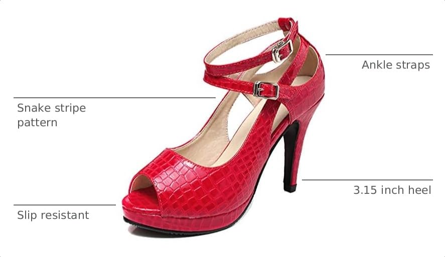 Image of getmorebeauty Women's High Heels Shoes Ankle Straps Dress Heeled Sandals